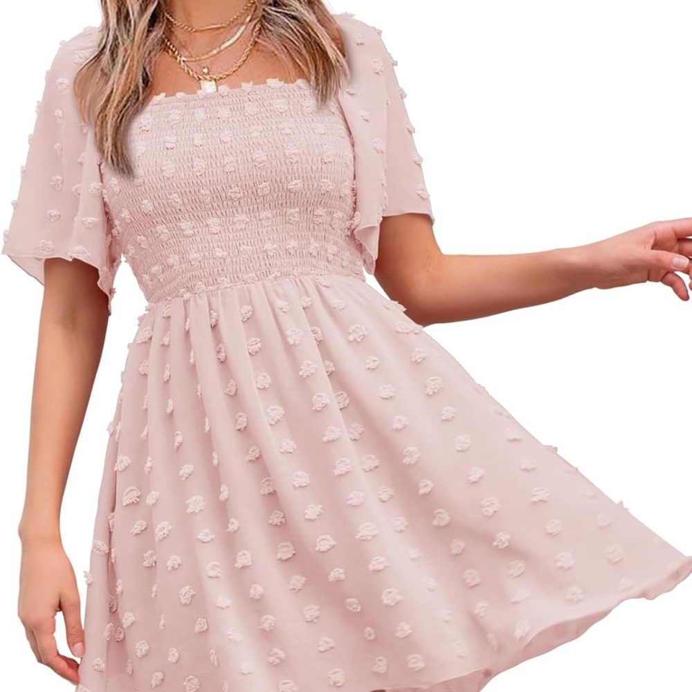 Chic Blush Smocked Mini Dress